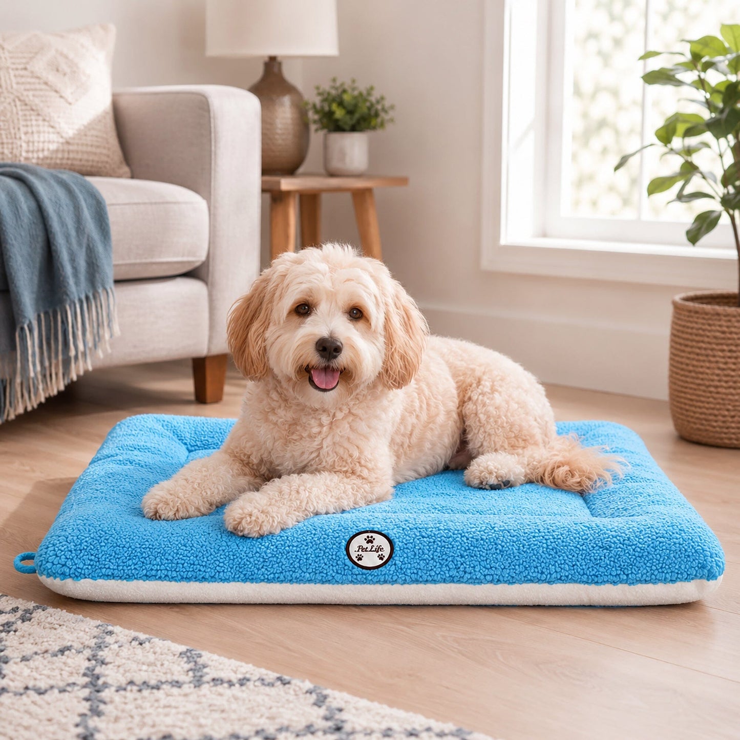 Pet Life ® 'Eco-Paw' Reversible Eco-Friendly Recyclabled Polyfill Fashion Designer Pet Dog Bed Mat Lounge