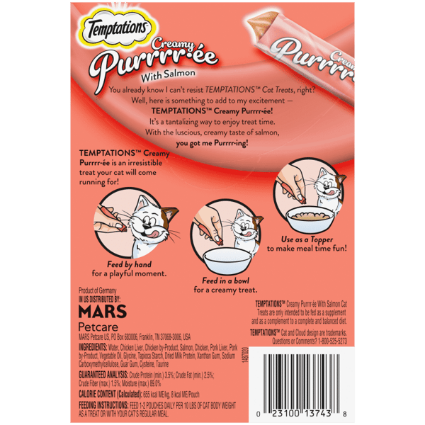 Temptations Creamy Salmon Cat Treat (1.7oz)
