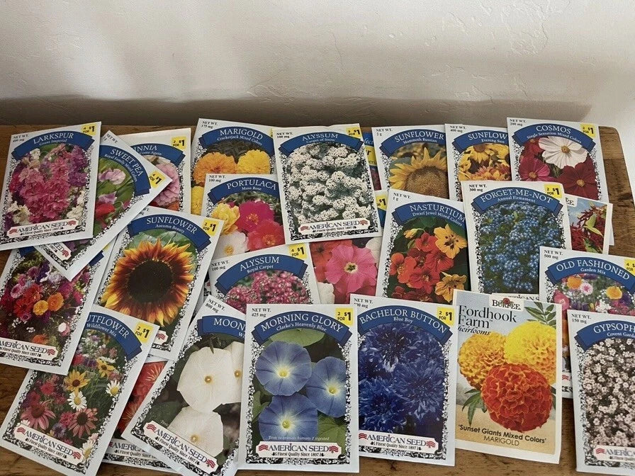 20 Packs Flower Seeds Bundle – Mixed Varieties from American Seed & Burpee – Garden Planting Essentials for Home Gardens