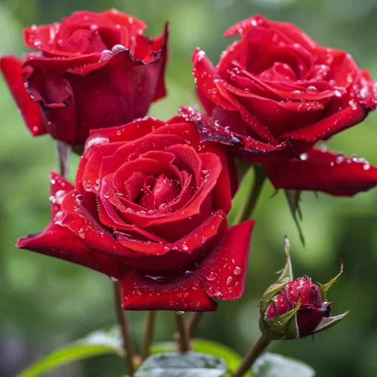 Red Rose Seeds - 20 Non-GMO Heirloom Rosa rubiginosa Seeds for Home Gardens & Bouquets