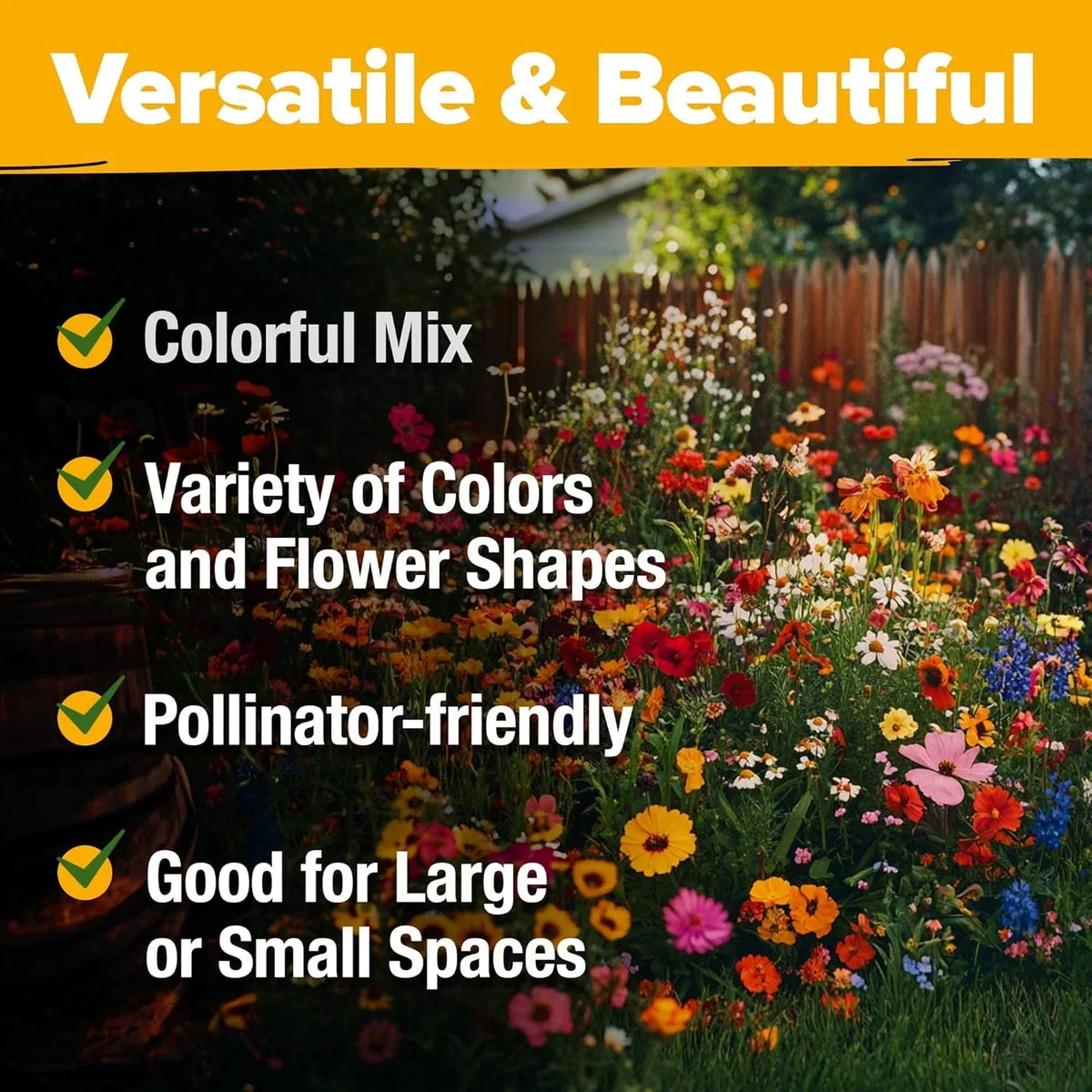 Wildflower Seeds Bulk Mix 2oz for Pollinator Gardens, Native Plants, Eco-Friendly, 19 Varieties, Over 59,300 Seeds