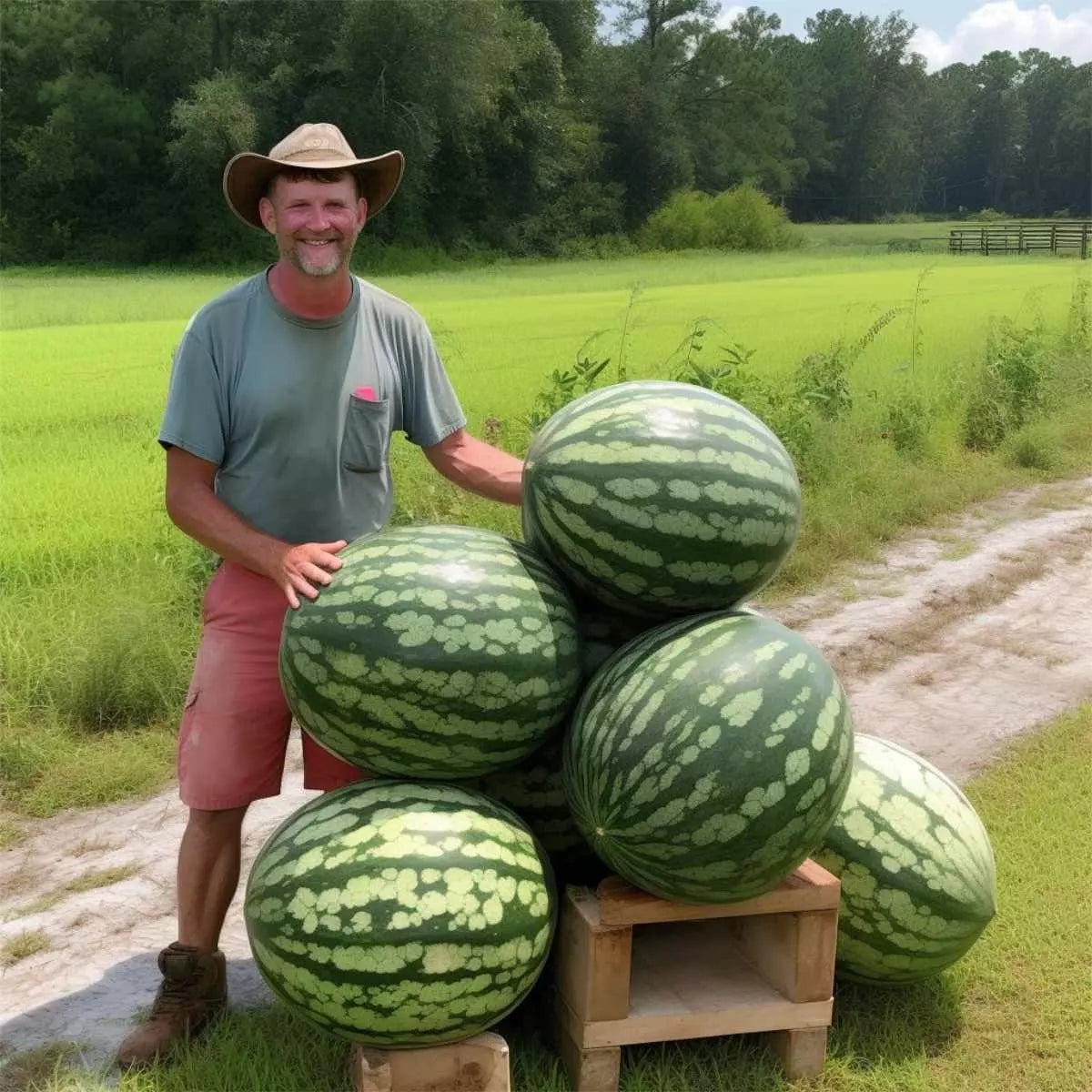 Florida Giant Watermelon Seeds - Heirloom Organic Non-GMO Pack of 12 - Citrullus lanatus for Home Garden & Urban Farming