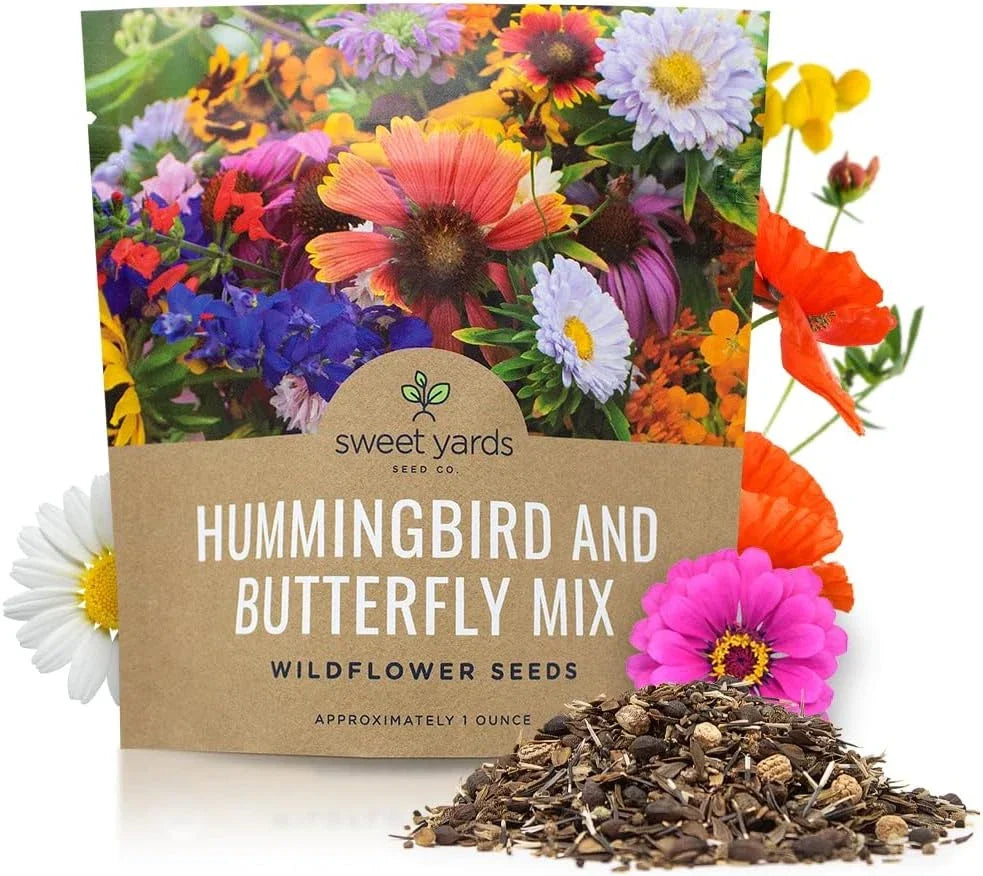 Wildflower Seeds Mix Bulk Pack – 7,500+ Seeds for Butterfly & Hummingbird Gardens – Annual & Perennial Flower Variety