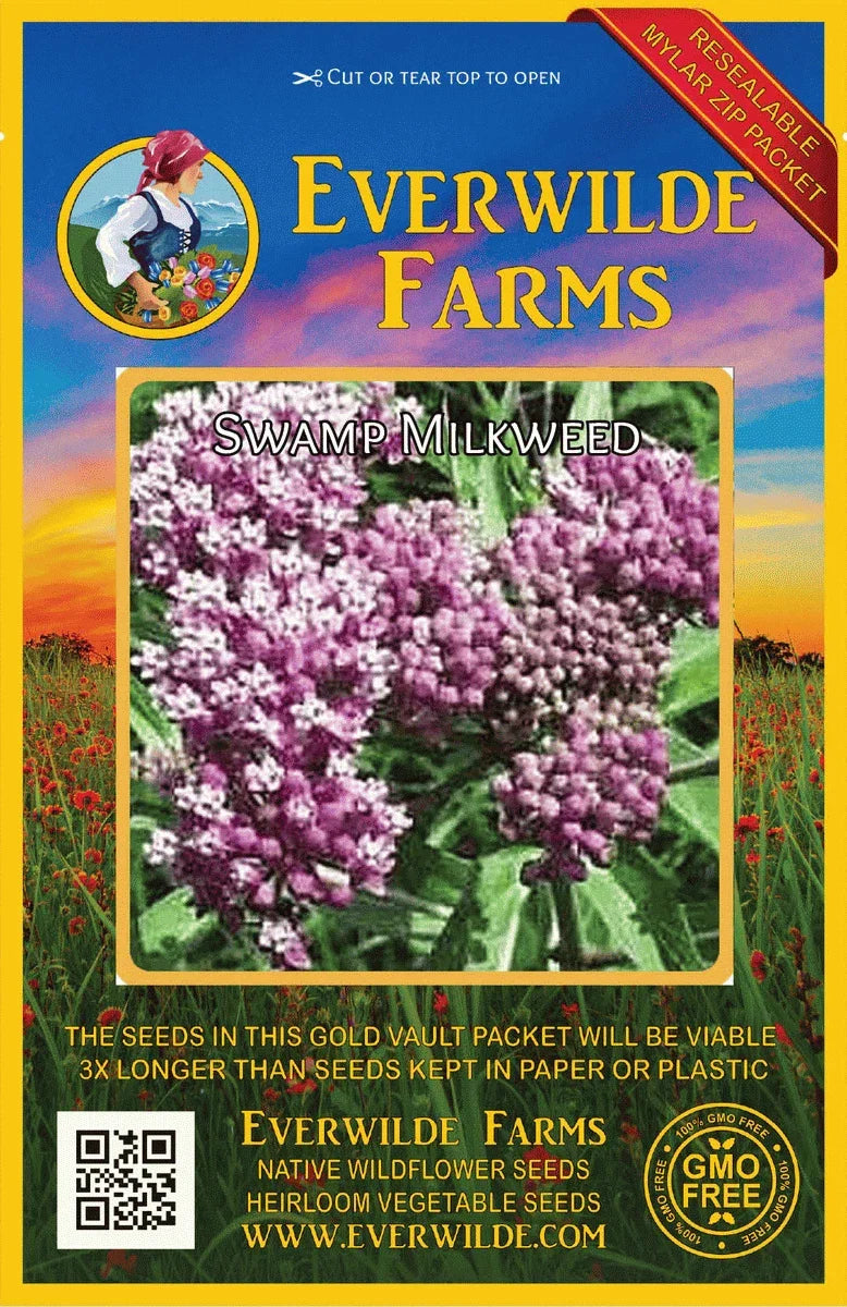 Swamp Milkweed Seeds 1 Oz Mylar Packet Asclepias incarnata Wildflower for Wetlands & Pollinators