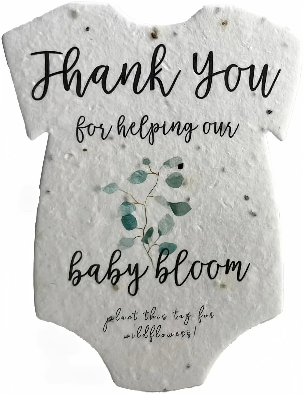 Wildflower Seed Paper Baby Bodysuits Set of 12 Eco-Friendly Cotton Plantable Clothing for Infants