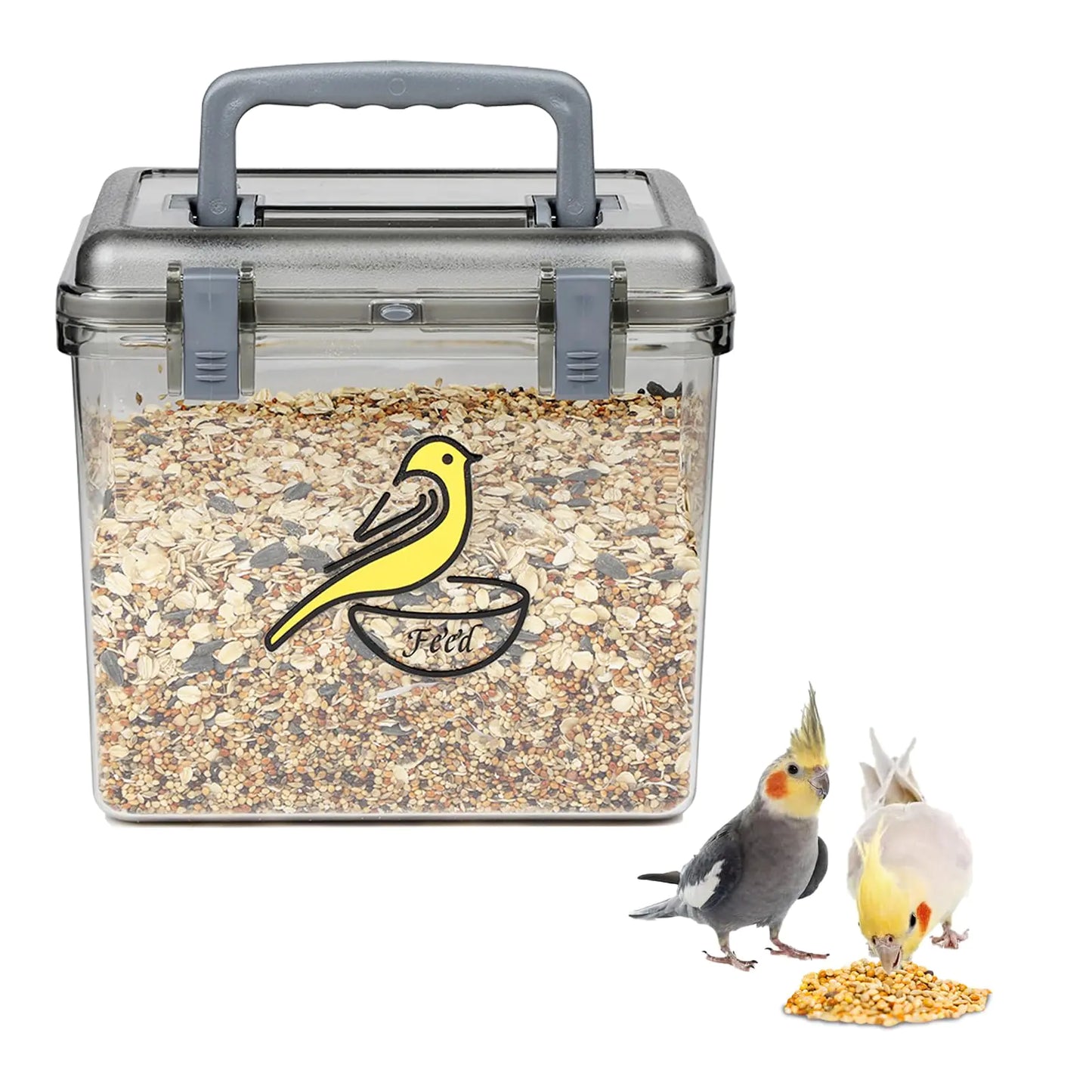 Bird Seed Storage Container Clear Bird Seed Container7Ib Indestructible Bird Seed Storage Container Bird Seed Holder With Handle For Wild Bird Seed Hermetically Or Mealworms Storage Outdoor Feeding