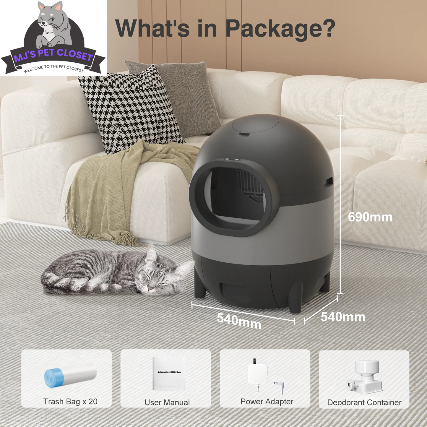 Say goodbye to scooping! ๐พโจ Meet the ultimate Self-Cleaning Cat Litter Box with WiFi & app control! Perfect for multiple cats and designed for easy living! ๐ฑ๐
