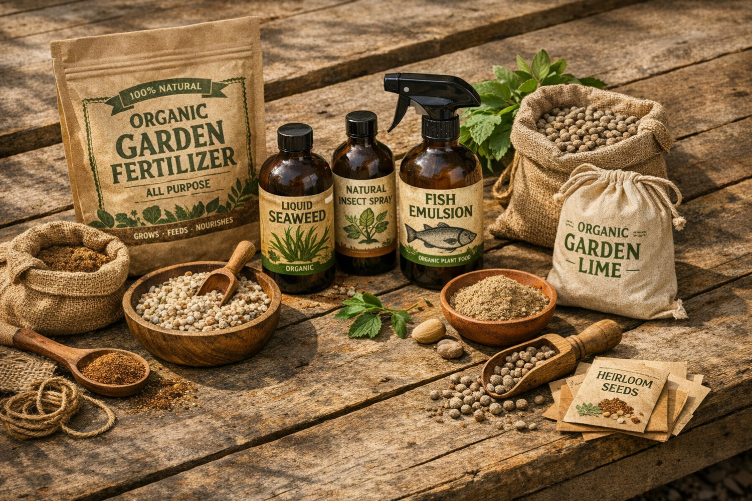 Premium gardening tools and supplies including ergonomic hand tools, planting supplies, watering equipment, garden care products, and storage solutions