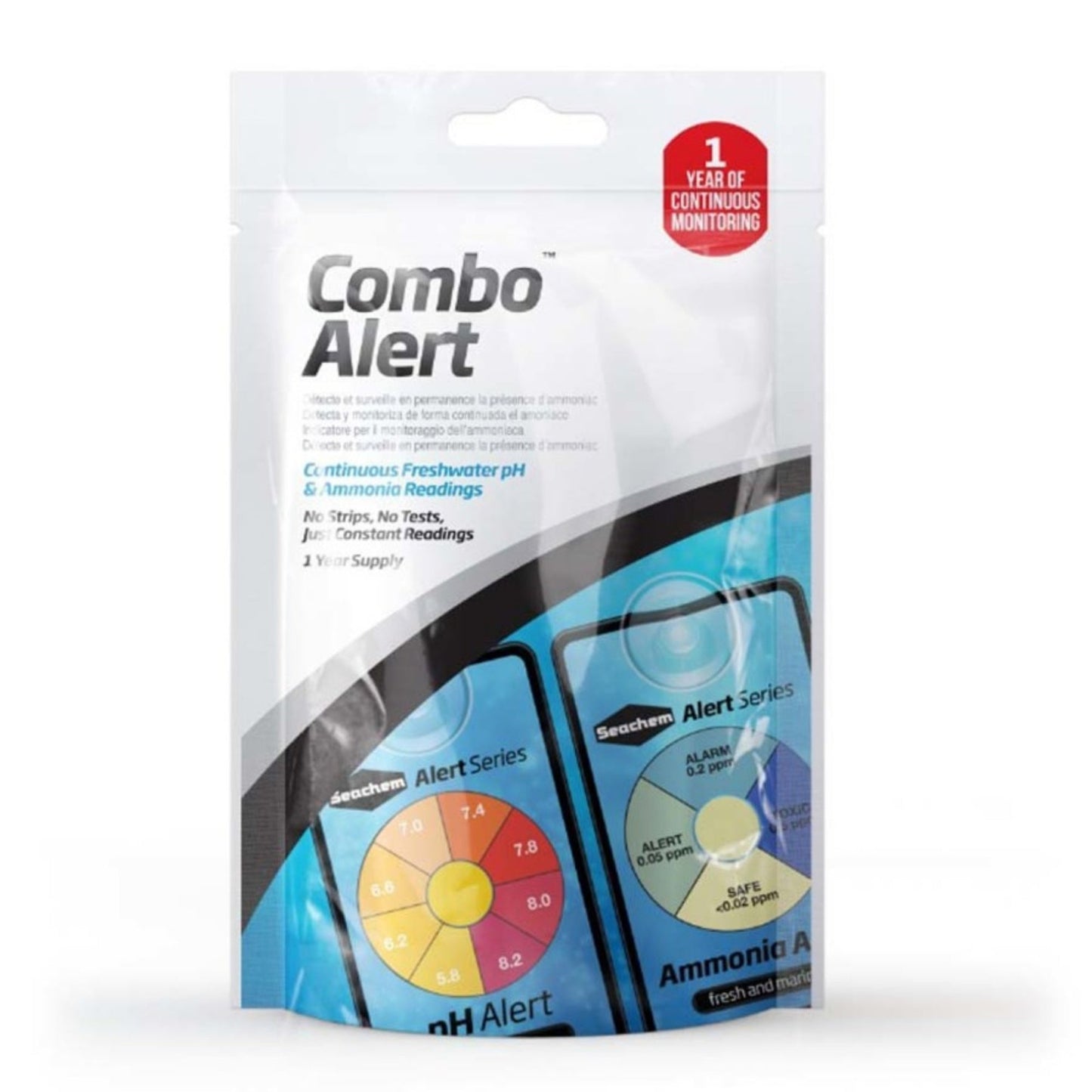 Seachem Laboratories 1 Year Ammonia  pH Alert Monitor Combo 1ea/2 Cards