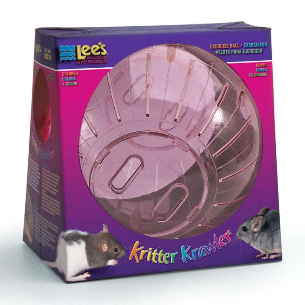 Lee's Aquarium & Pet Products Kritter Krawler Colored View-Thru Box Exercise Wheel Pink, 1ea/Jumbo