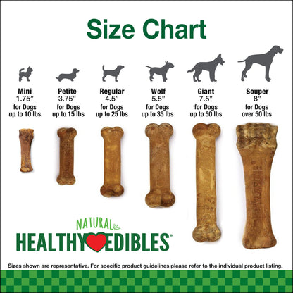Nylabone Healthy Edibles AllNatural Long Lasting Chew Treats Variety Pack 3 count, Petite  Up To 15 lb