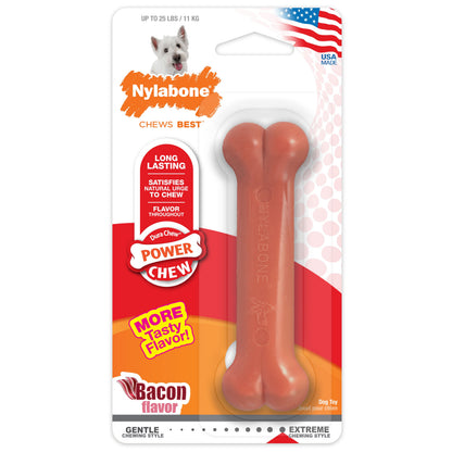 Nylabone Power Chew Dog Toy Bacon, 1ea/SMall/Regular  Up To 25 Ibs. 1 ct