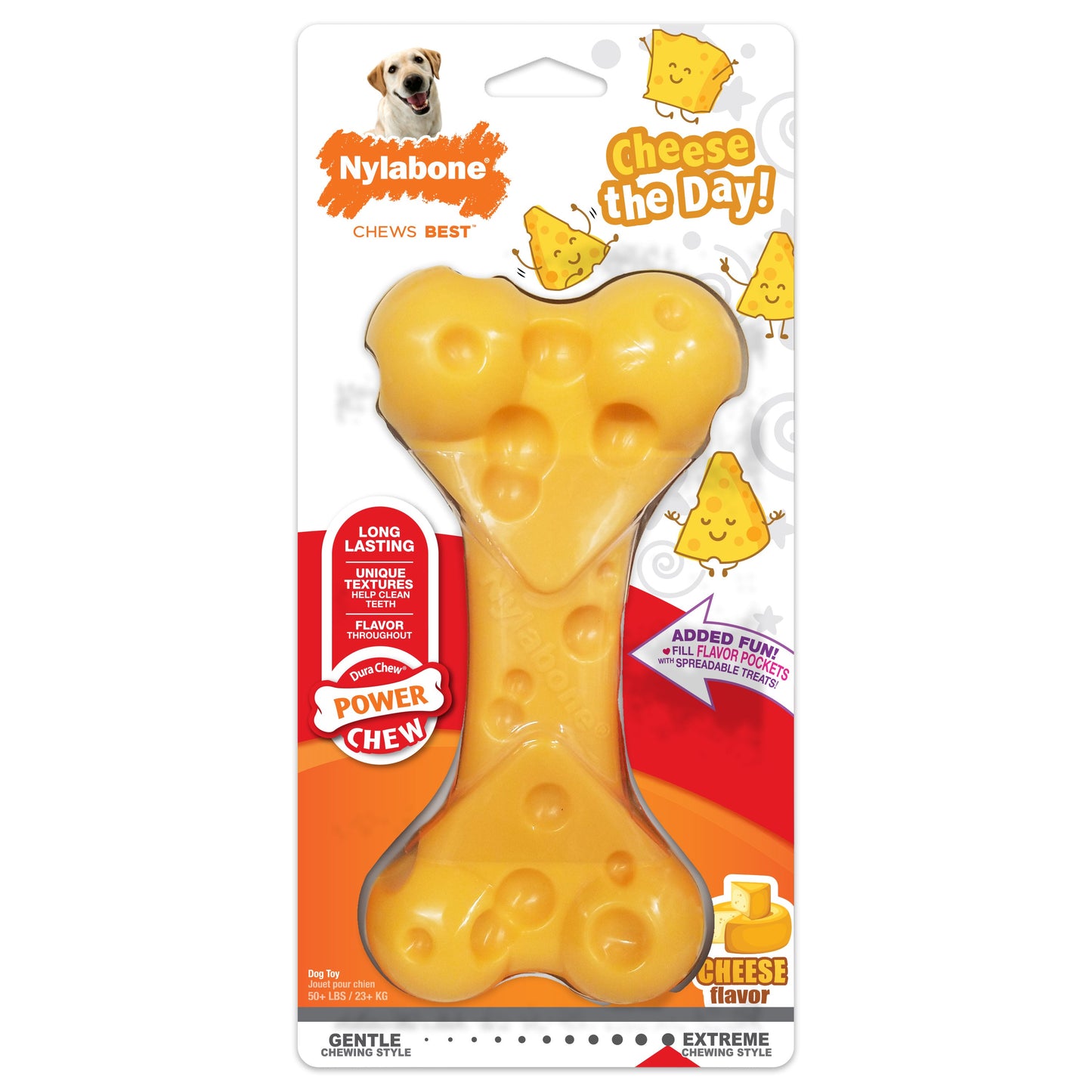 Nylabone Power Chew Cheese Dog Toy Cheese, 1ea/XL/Souper  50 Lbs. 1 ct