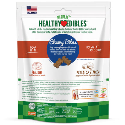 Nylabone Healthy Edibles Chewy Bites Soft Dog Treats Beef  Cheese, 6 oz 1 ct
