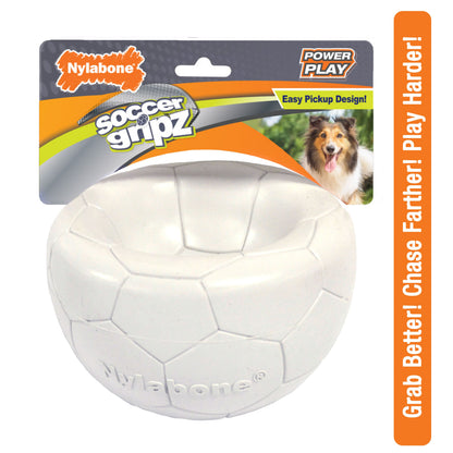 Nylabone Power Play Gripz Dog Soccer Ball Toy 1ea/Medium/Wolf  Up To 35 Lbs. 1 ct