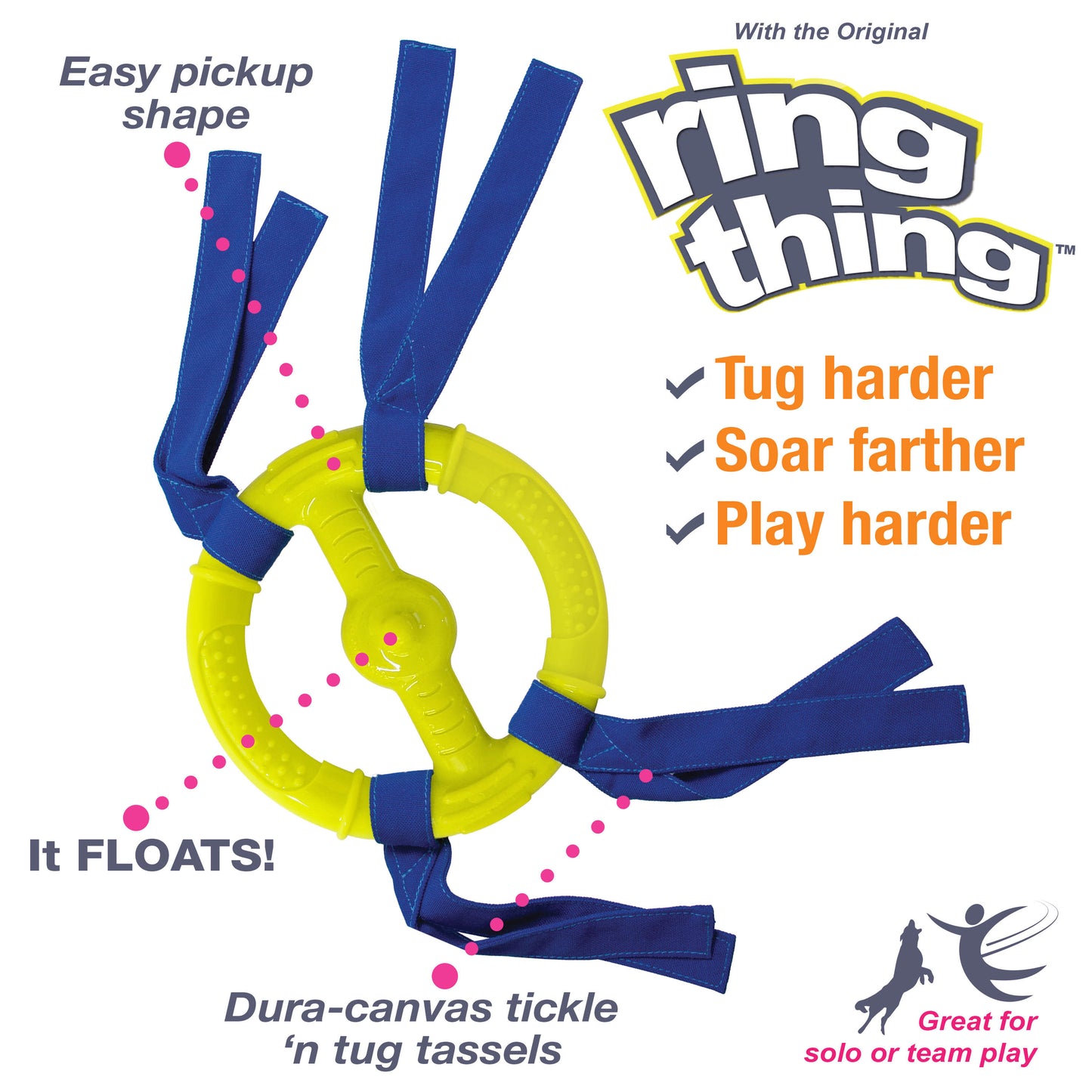 Nylabone Power Play Ring Thing Floatable Dog Toy 1ea/Medium/Wolf  Up To 35 Lbs. 1 ct