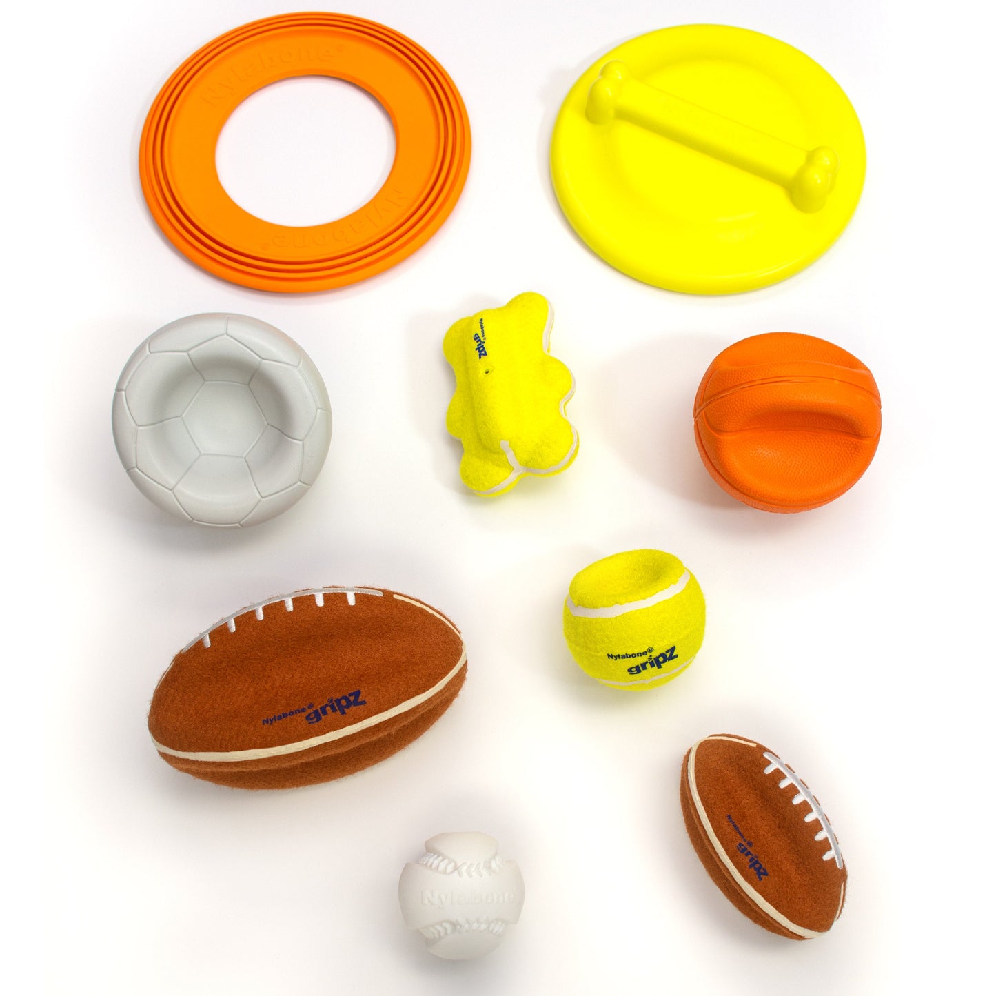 Nylabone Power Play Dog Baseball Gripz 1ea/Medium/Wolf  Up To 35 Lbs. 1 ct