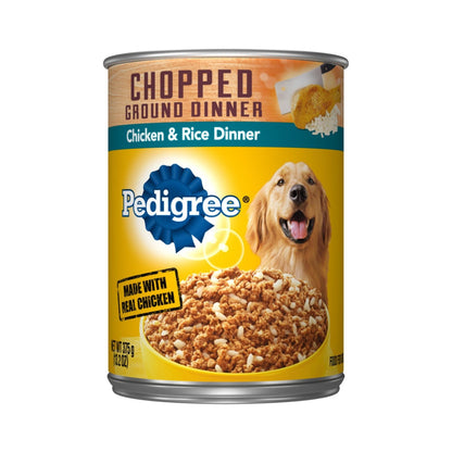 PEDIGREE Chopped Ground Dinner Chicken & Rice Canned Dog Food 12ea/13.2oz