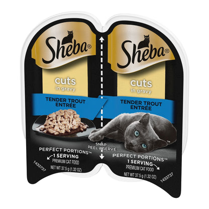 Sheba Perfect Portions Cutsin. Gravy Wet Cat Food Trout 24ea/2.65oz., 24 pk
