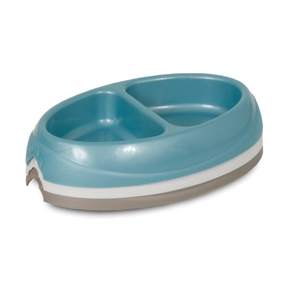 Petmate Ultra Lightweight Double Diner Dog Cat Bowl Assorted Colors Small