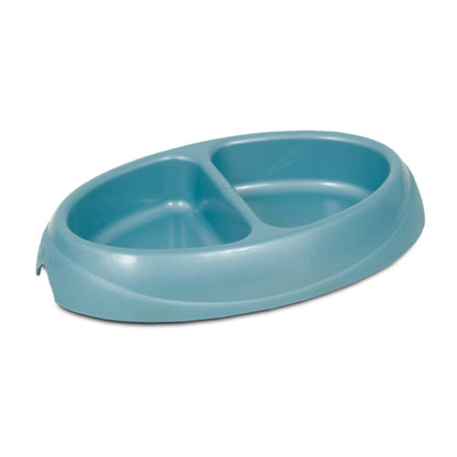 Petmate Ultra Lightweight Double Diner Dog Cat Bowl Assorted Colors Small