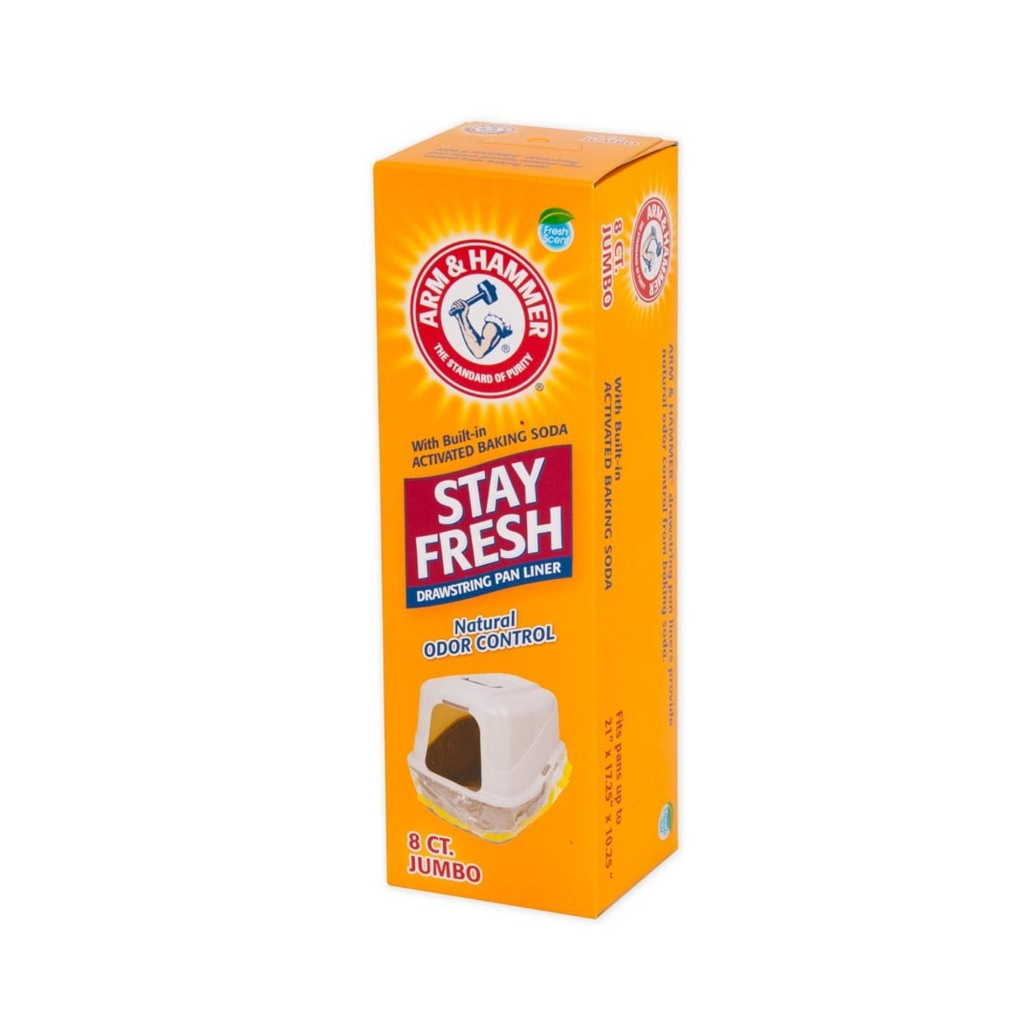 Arm & Hammer Drawstring Liner for Cat Litter Pan Clear 1ea/8 ct, Jumbo