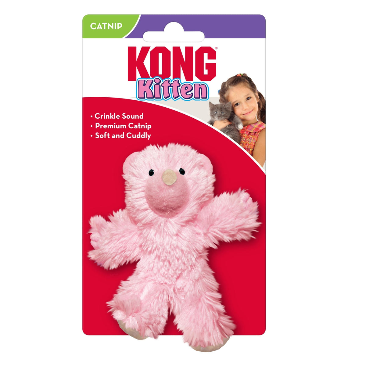 KONG Kitten Plush Catnip Teddy Bear Toy Assorted 1ea/One Size Default Title