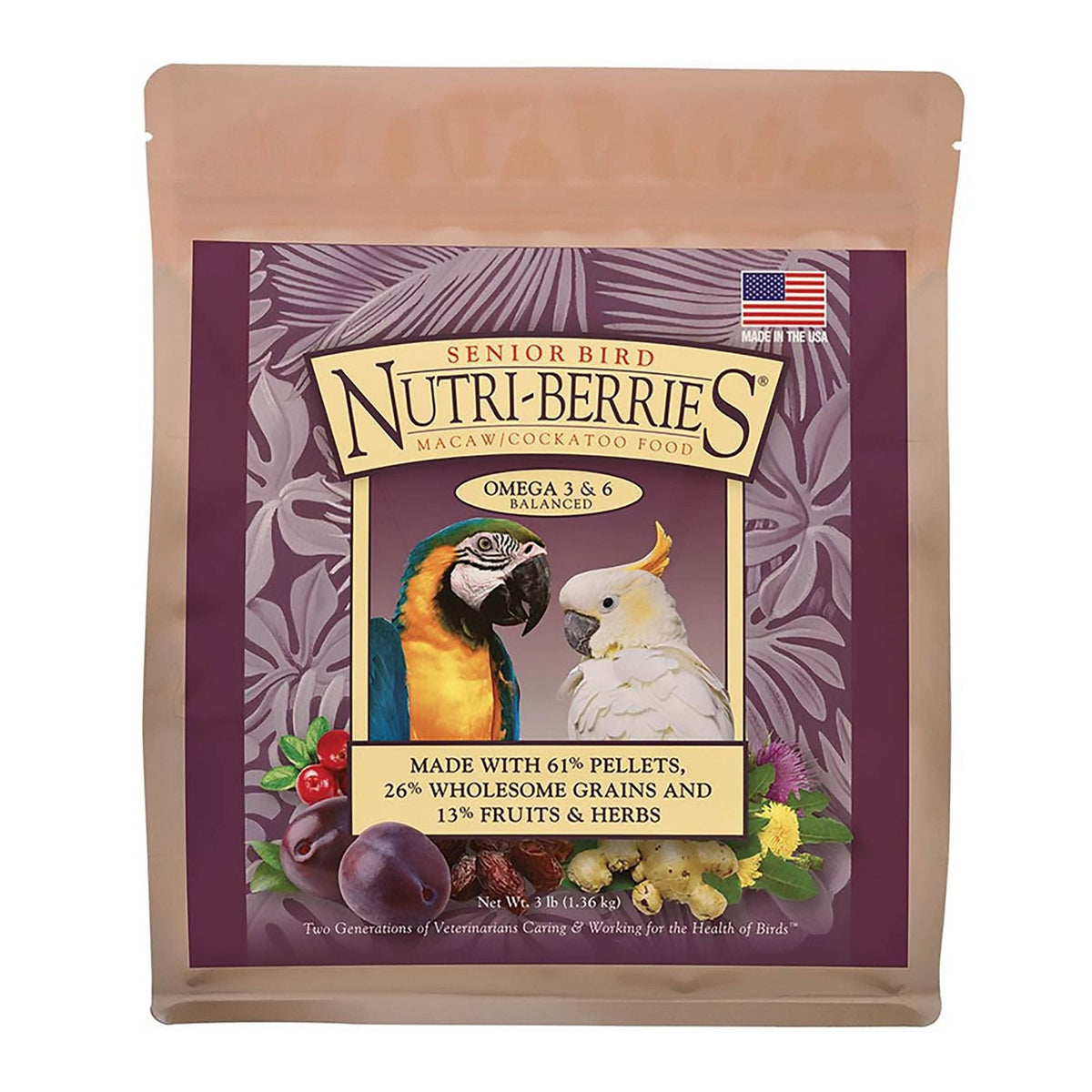 Lafeber Company Senior Bird Nutri-Berries Macaw & Cockatoo Food 1ea/3 lb