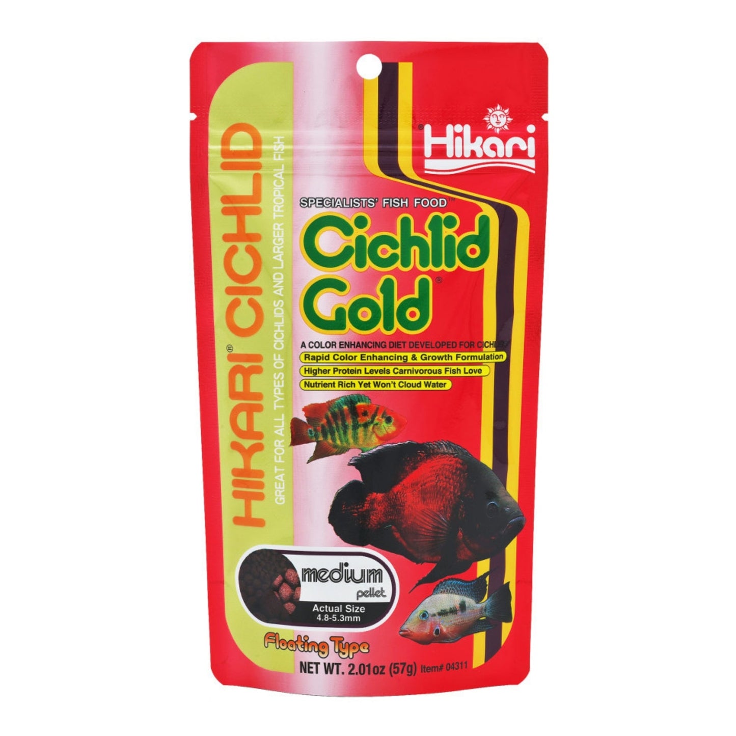 Hikari USA Cichlid Gold Pellets Fish Food 1ea/2 oz, MD