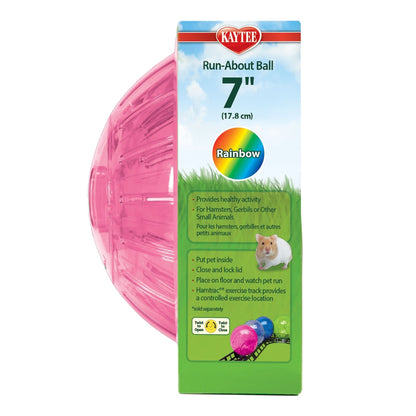 Kaytee Run-About Mini Exercise Ball Rainbow Rainbow 1ea/7in.