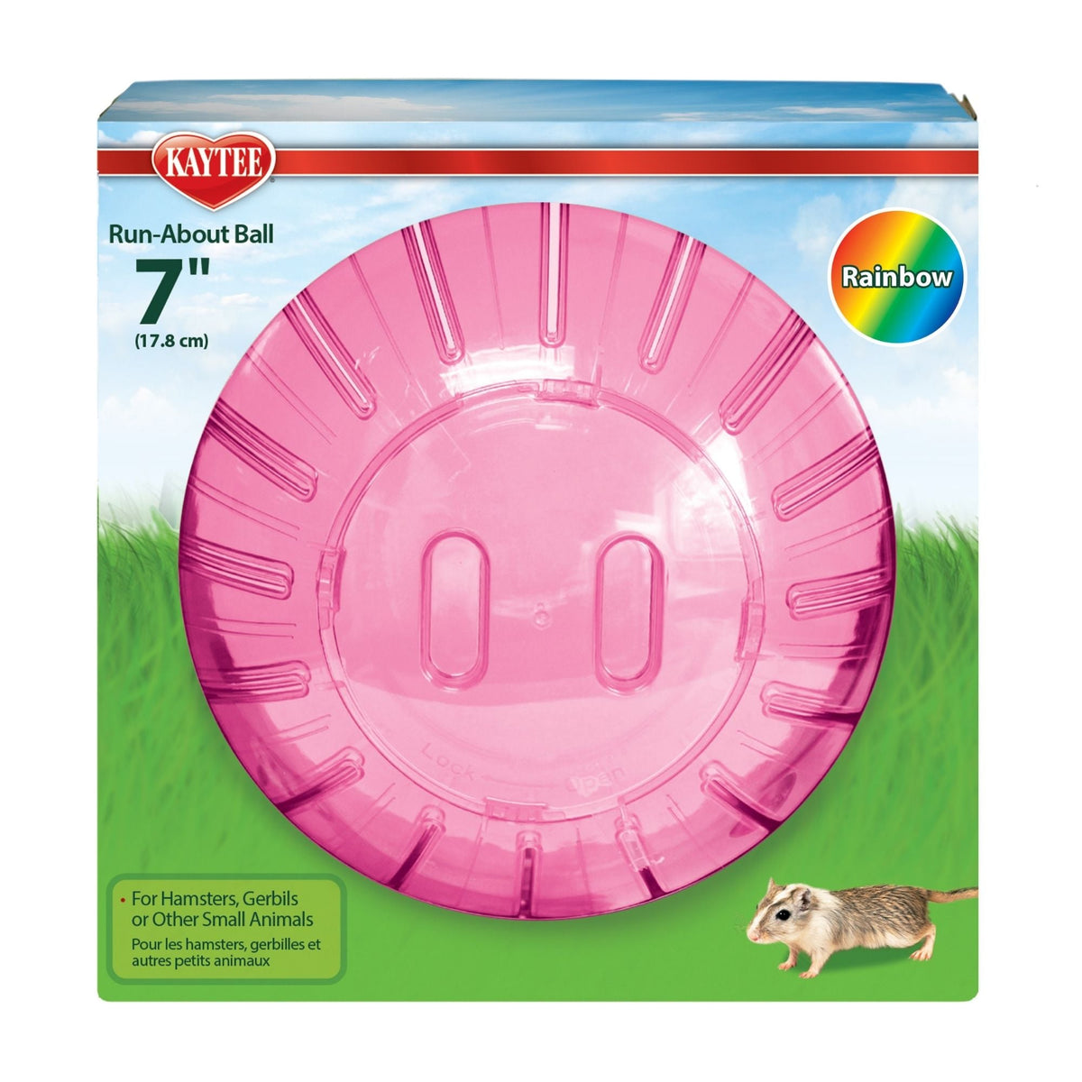Kaytee Run-About Mini Exercise Ball Rainbow Rainbow 1ea/7in.