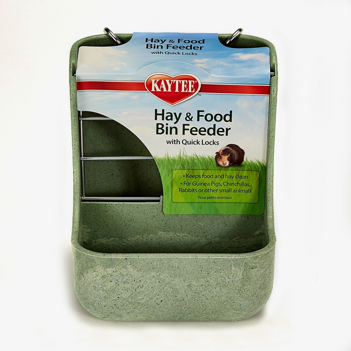 Kaytee Hay & Food Bin Feeder With Quick Locks 1ea/5.75in. X 6in. X 7in.