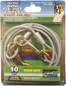 Four Paws Heavy Weight Dog Tie Out Cable Silver, 1ea/10 Foot