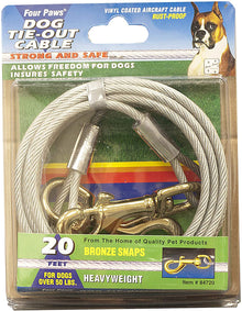 Four Paws Heavy Weight Dog Tie Out Cable Silver, 1ea/20 Foot