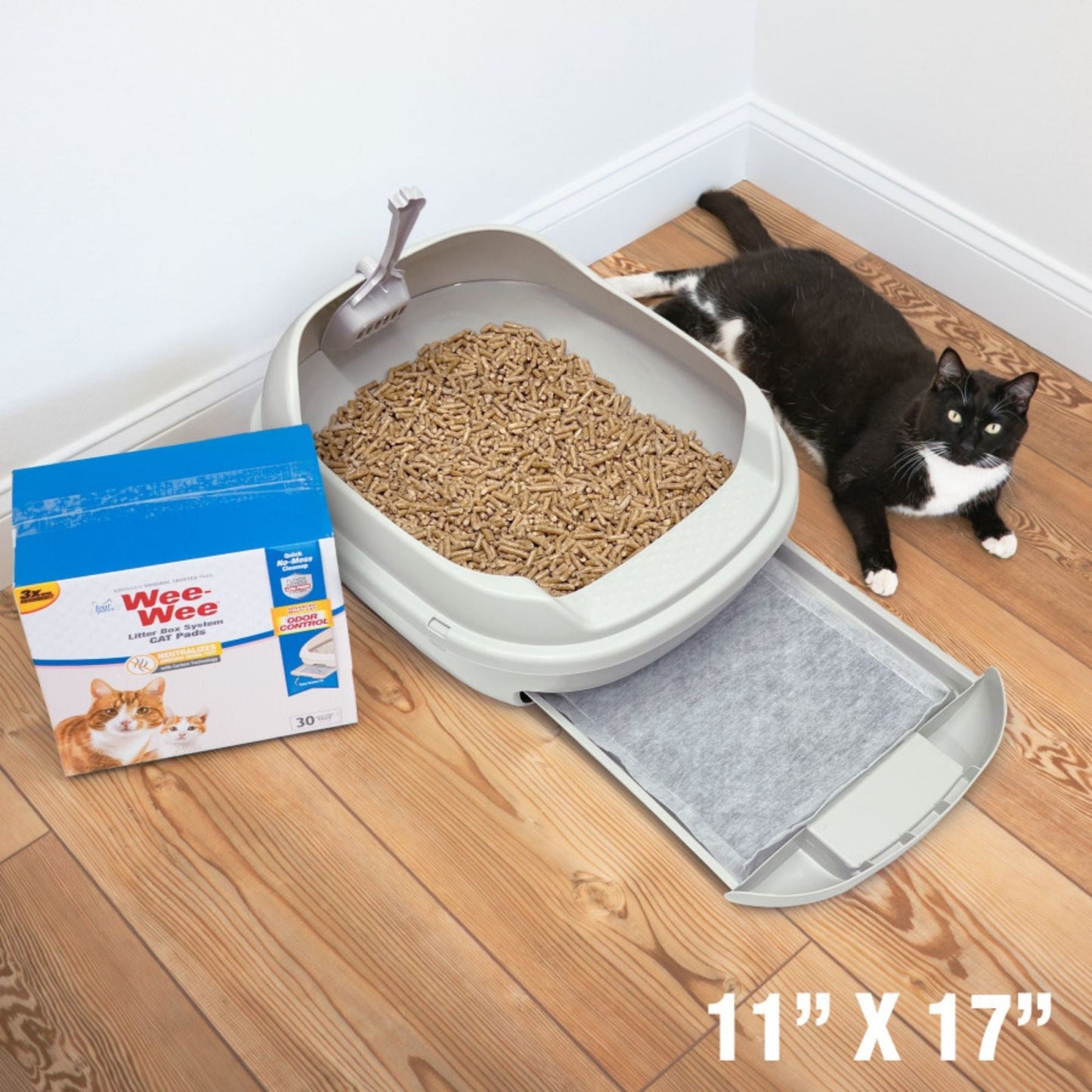 Four Paws Wee-Wee Cat Litter Box System Pads 1ea/11 in X 17 in (10 ct)