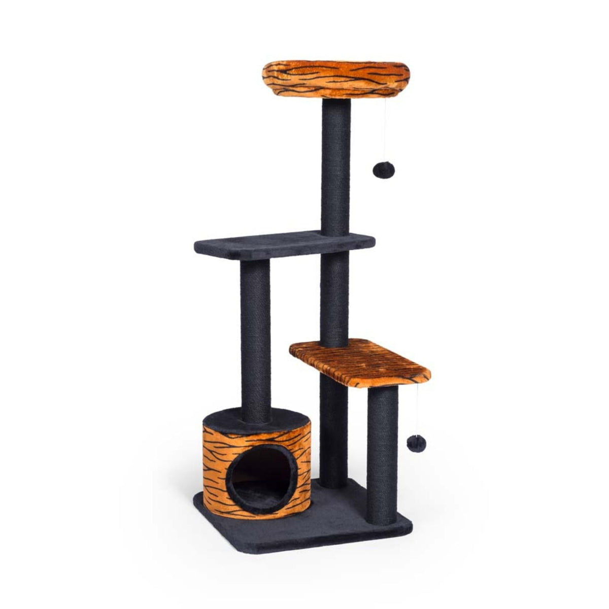 Prevue Pet Products Kitty Power Paws Tiger Tower Tiger Print, Soft Black 1ea/48 in
