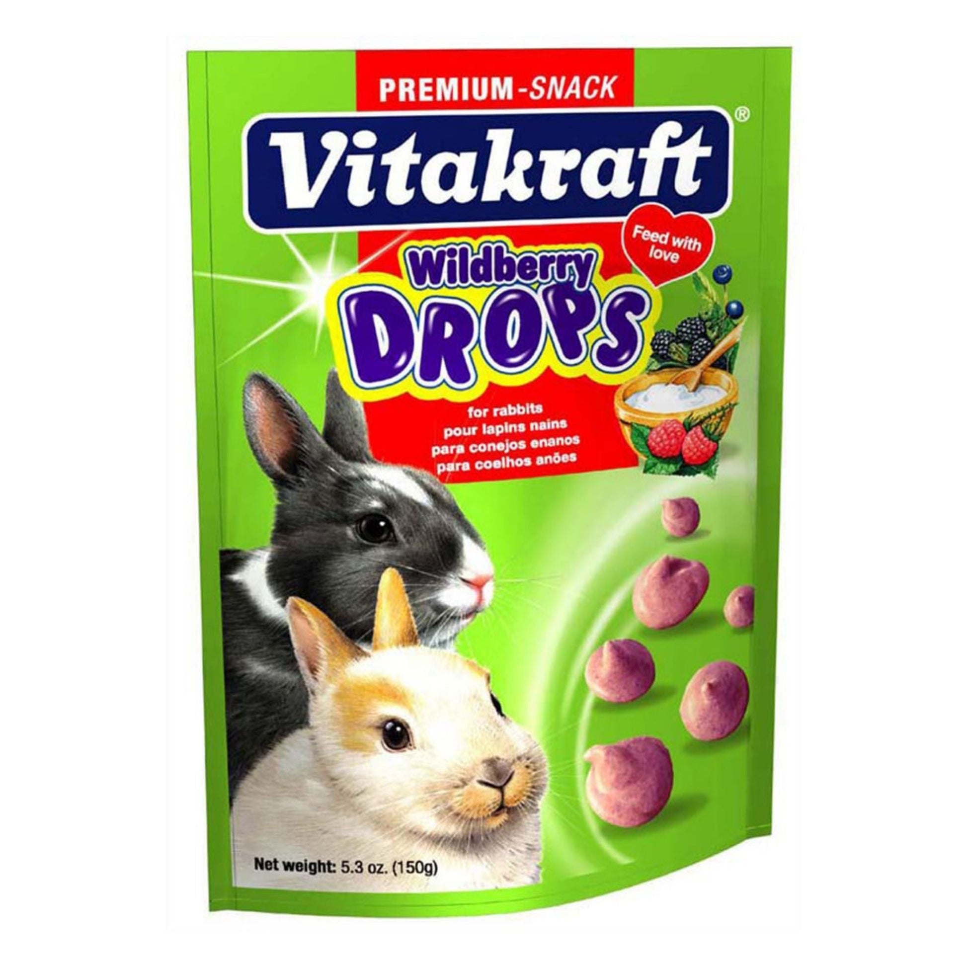 Vitakraft Drops w/Wild Berry Treat for Rabbits 1ea/5.3oz.