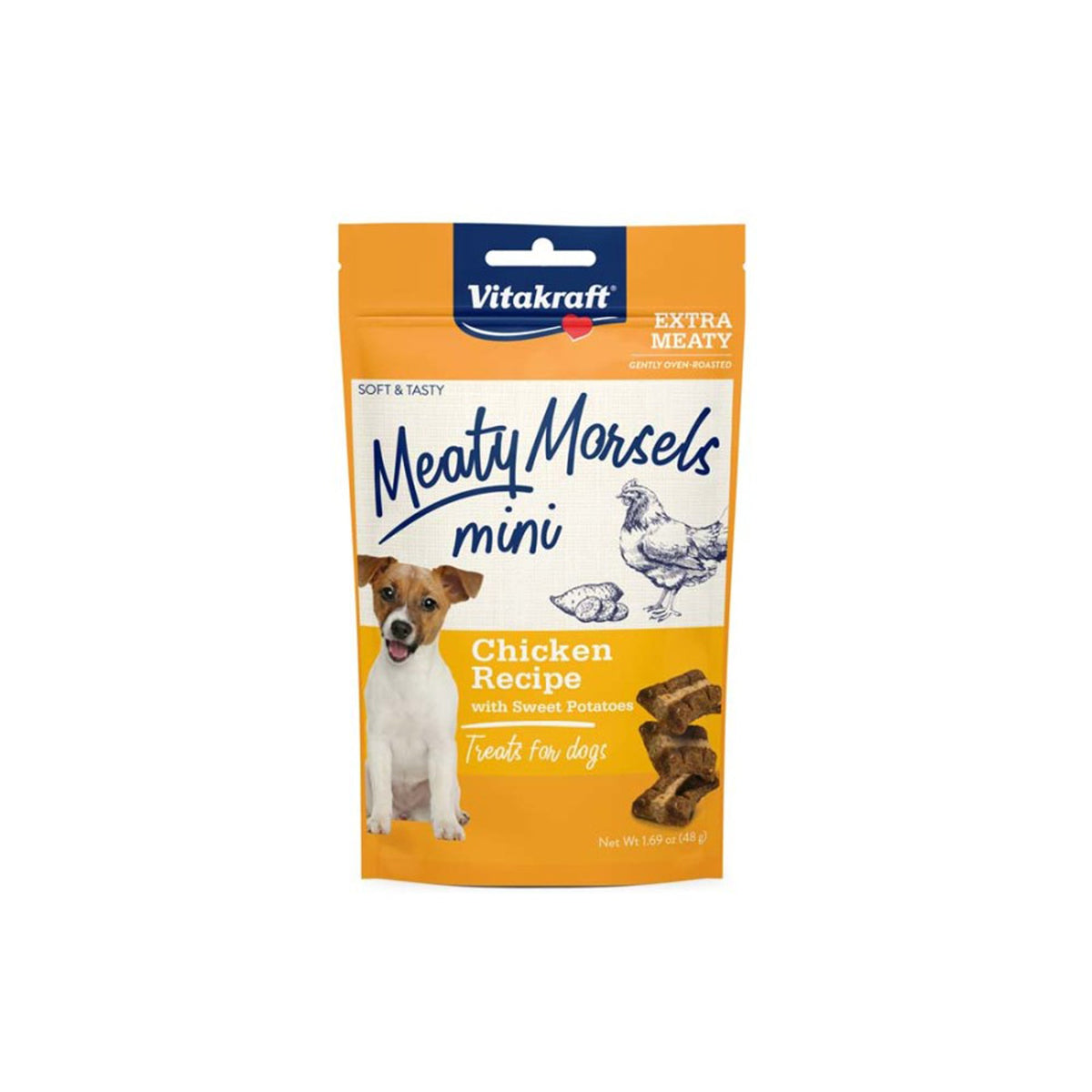 Vitakraft Meaty Morsels Chicken Recipe with Sweet Potato Dog Treat Mini 1.69oz