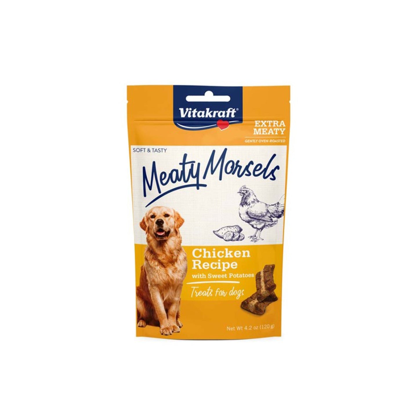 Vitakraft Meaty Morsels Chicken Recipe with Sweet Potato Dog Treat 4.2oz