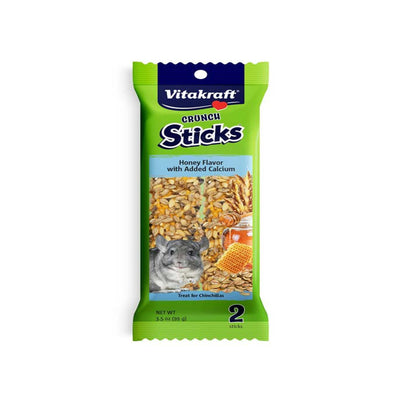 Vitakraft Crunch Sticks Honey Flavor with Added Calcium Treat for Chinchillas 3.5 oz 2 Count