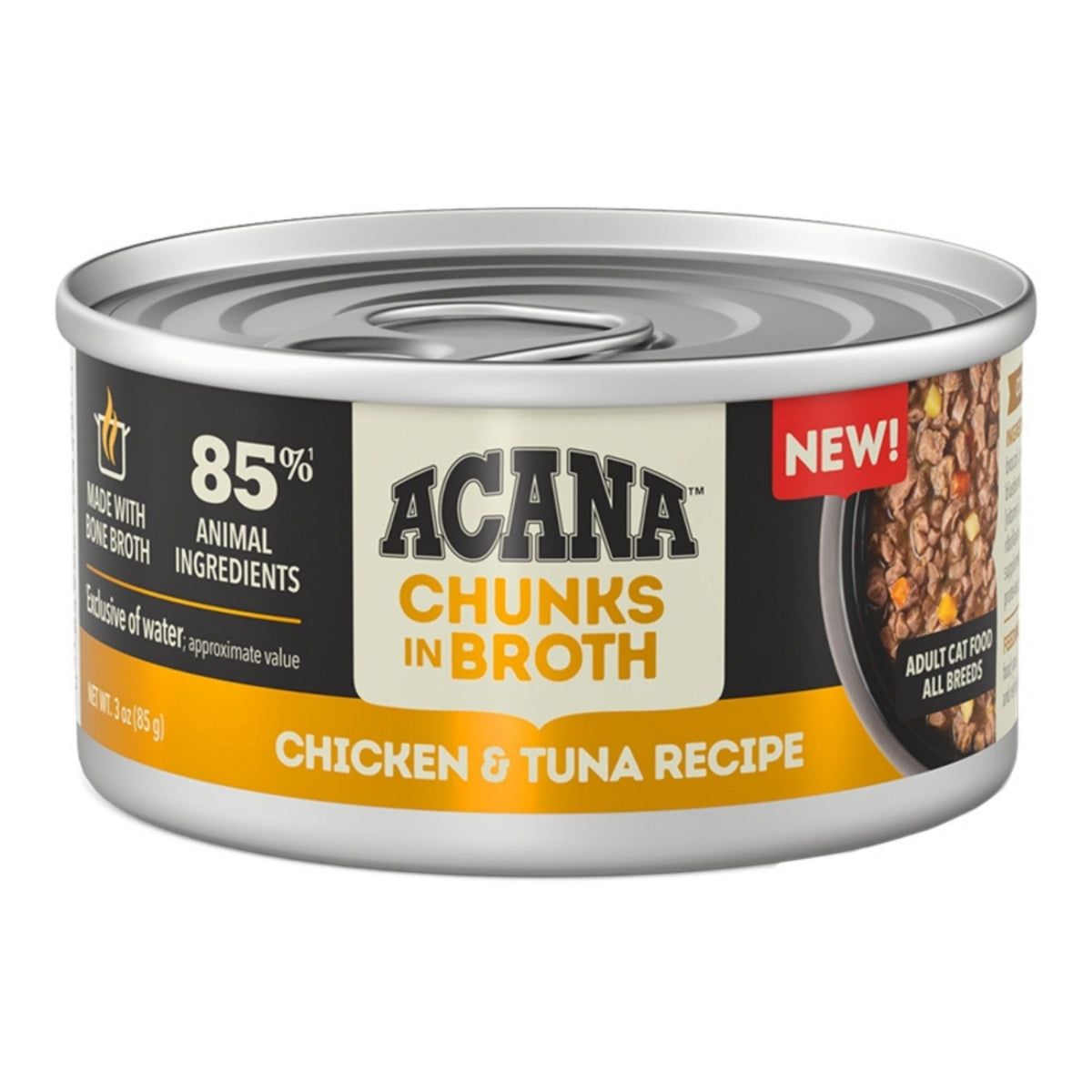 Acana Cat Grain Free Chunks In Broth Chicken & Tuna Recipe 3oz. (Case of 24)