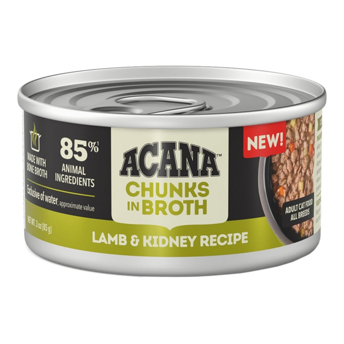 Acana Cat Grain Free Chunks In Broth Lamb & Kidney Recipe 3oz. (Case of 24)
