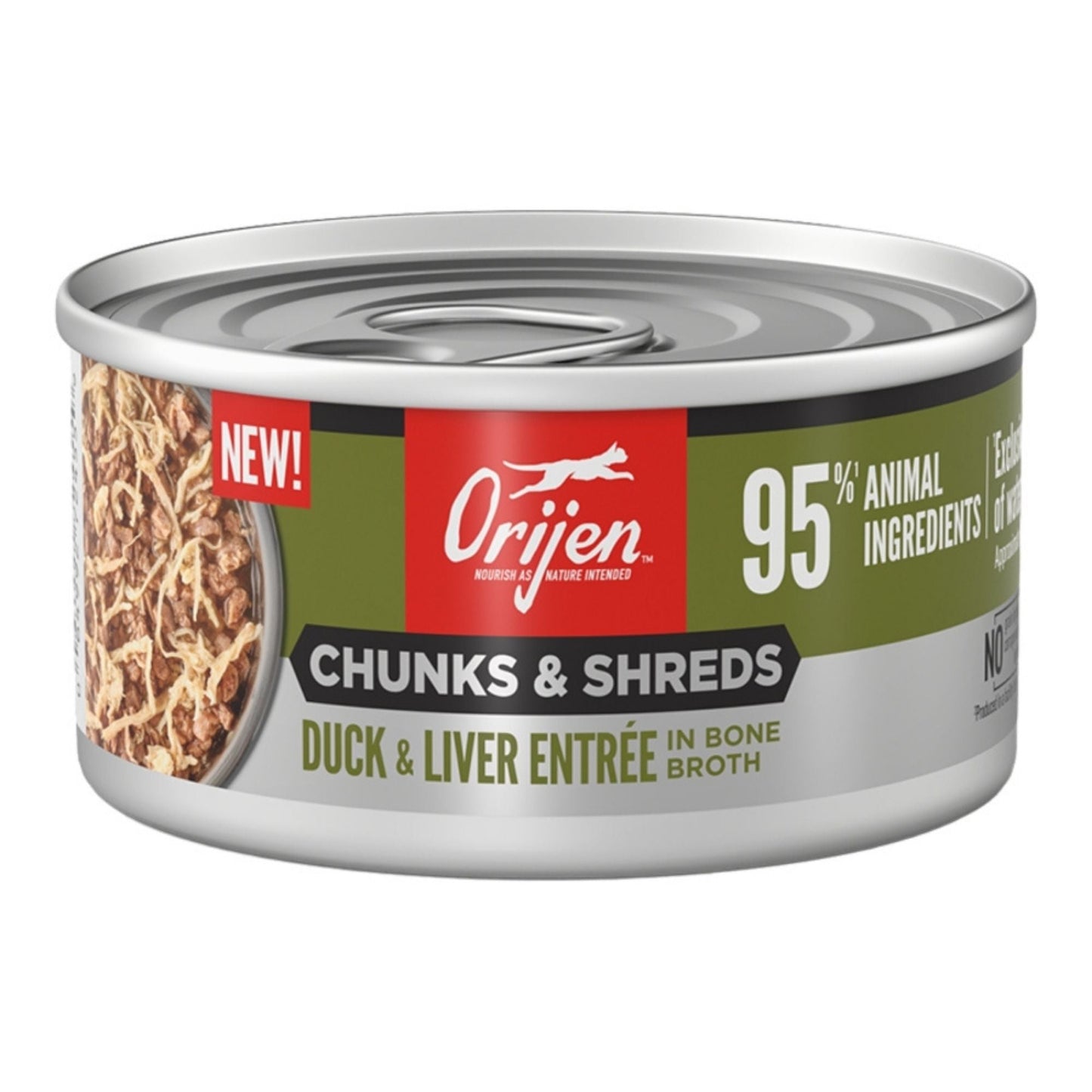 Orijen Cat Grain Free Chunks And Shreds Duck & Liver 3oz. (Case of 24)