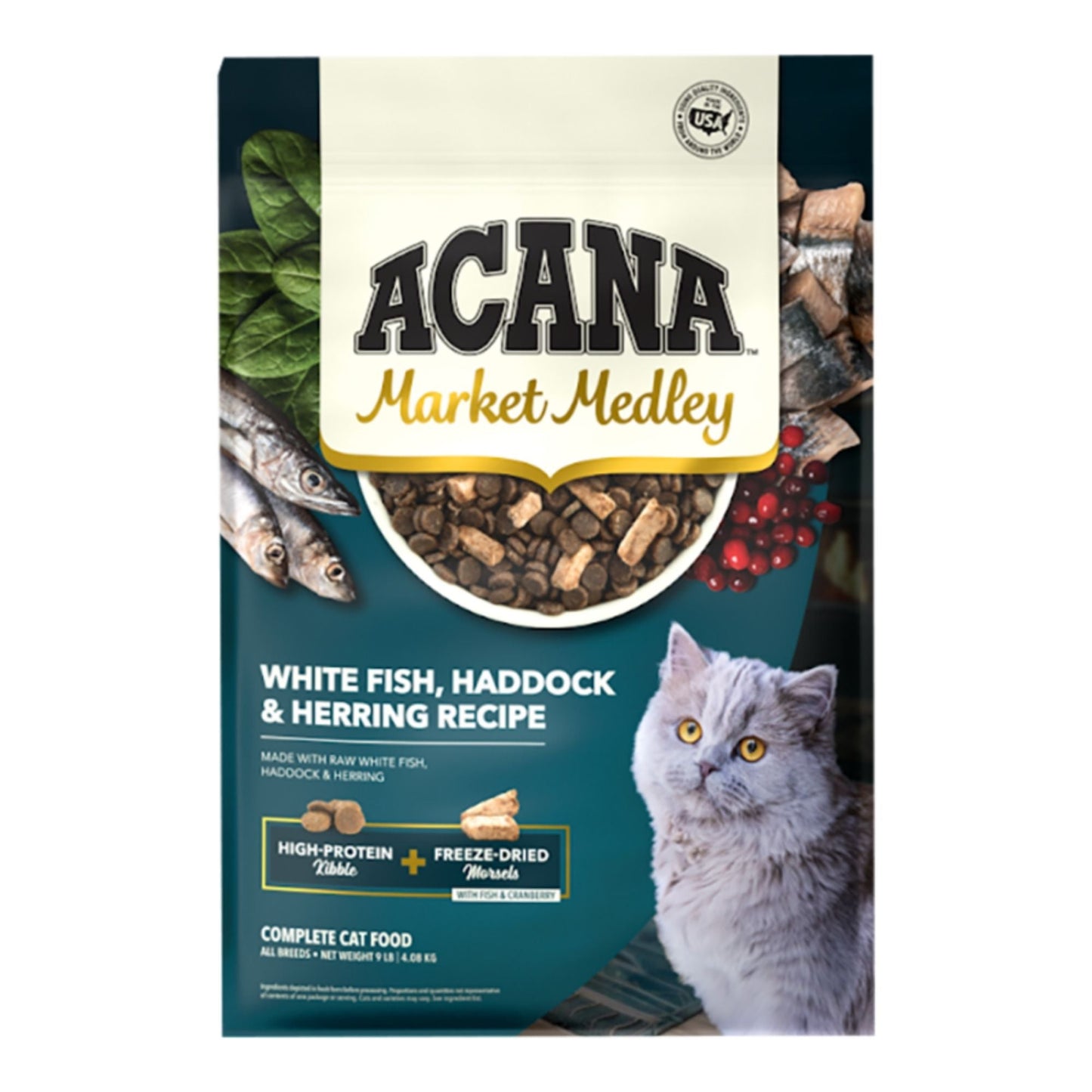 Acana Cat Market Medley Grain Free Fish + Freeze-Dried Fish Morsels 9Lbs