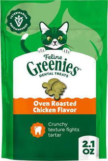 Greenies FELINE GREENIES Oven Roasted Chicken Flavored Dental Treats