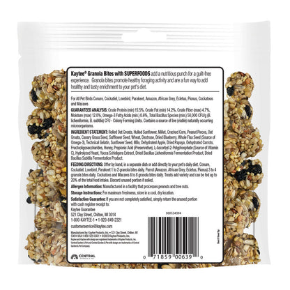 Kaytee Super Food Granola Bites Blueberry and Flax Seed Avian Treat 4.5oz