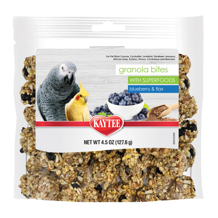 Kaytee Super Food Granola Bites Blueberry and Flax Seed Avian Treat 4.5oz