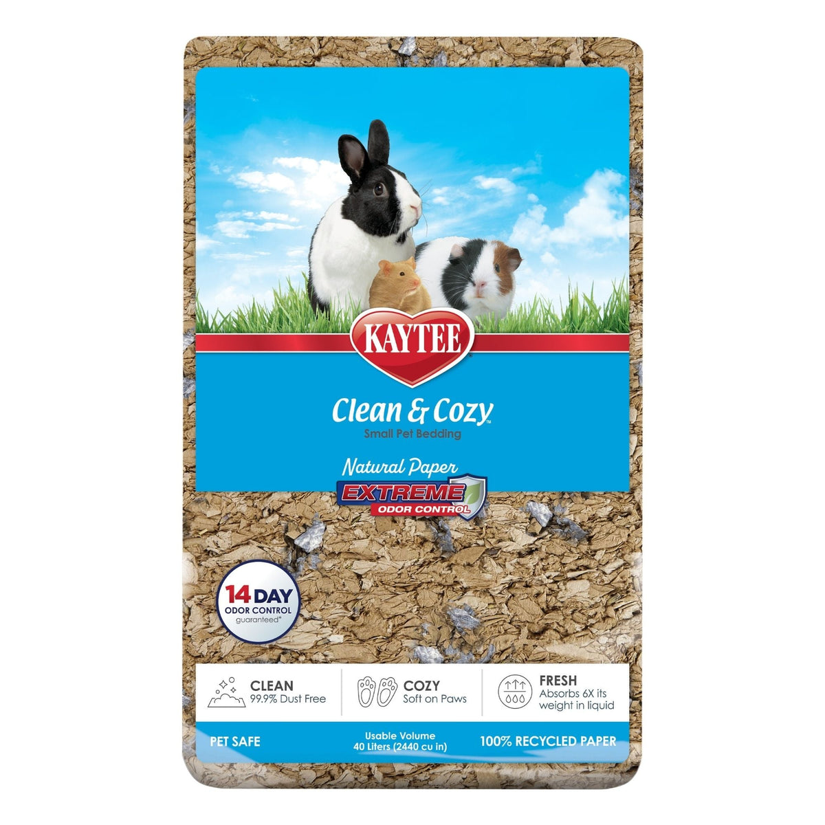 Kaytee Clean & Cozy Natural Paper with Extreme Odor Control Bedding 1ea/40 l
