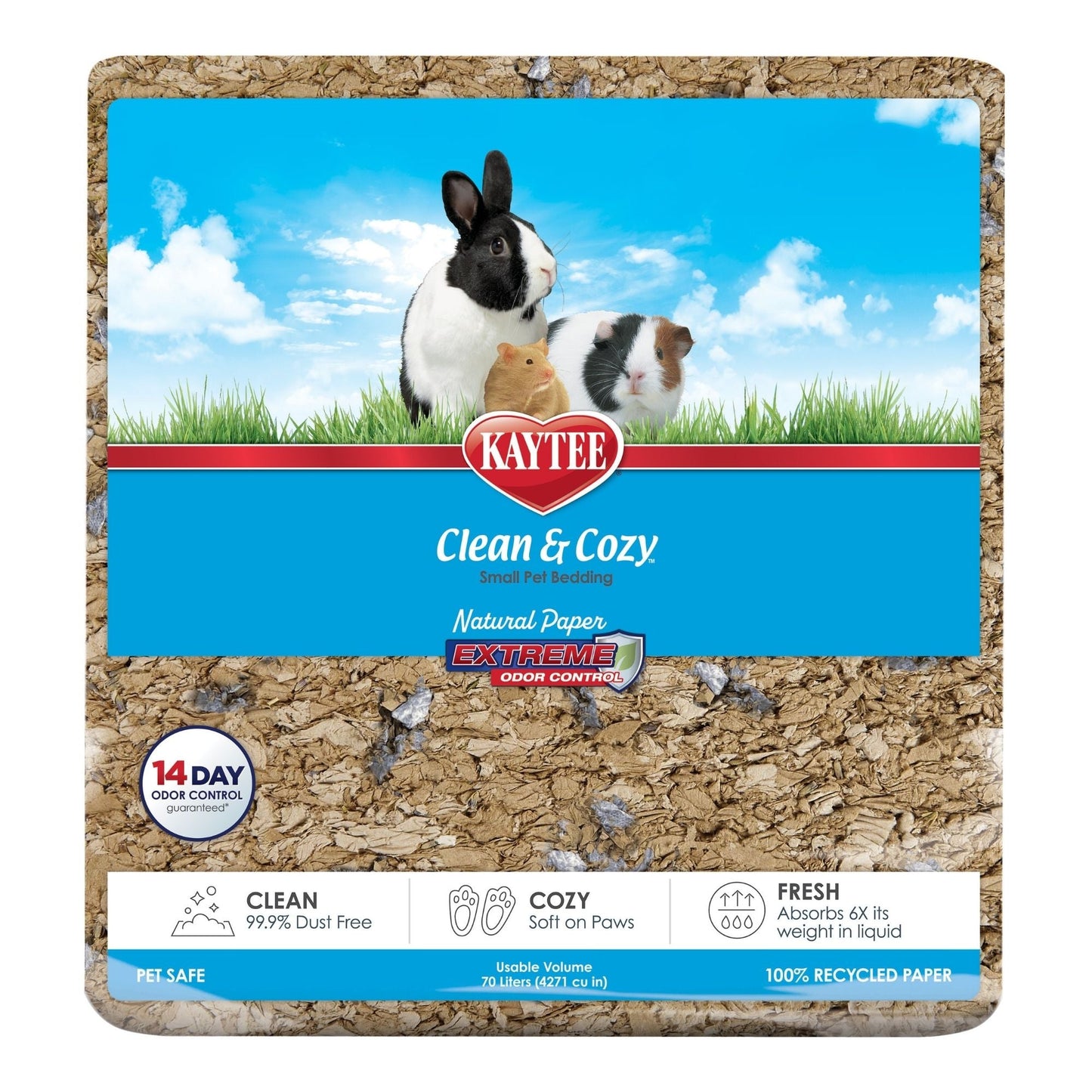 Kaytee Clean & Cozy Natural Paper with Extreme Odor Control Bedding 1ea/70 l
