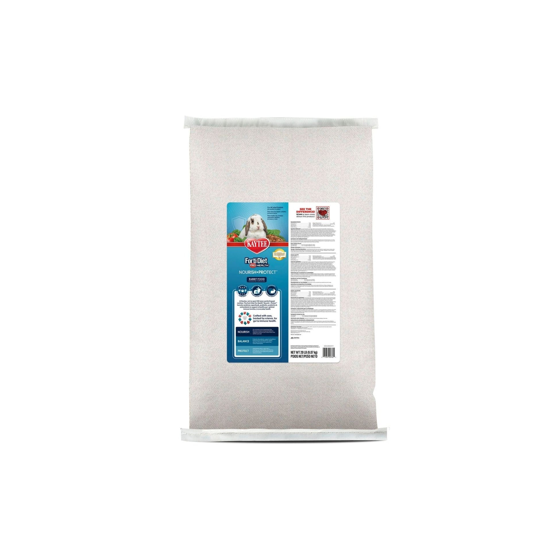 Kaytee Forti-Diet Pro Health Nourish+Protect Adult Rabbit Food 1ea/20 lb
